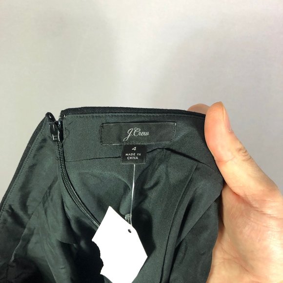 J.Crew Womens Solid Midi Pencil Skirt In Black Size 4 Linen Cotton - Picture 10 of 10